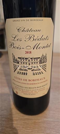 Bordeaux Côtes-de-Bordeaux Château Les Bédats Boismontet 2018