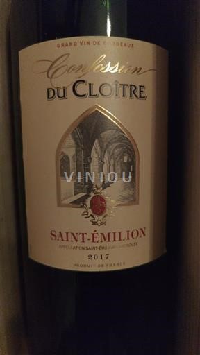 Bordeaux Saint-Émilion Confession du Cloître 2017