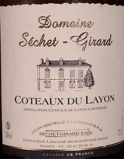 Valle del Loira Coteaux-du-Layon Domaine Séchet-Girard Sin añada