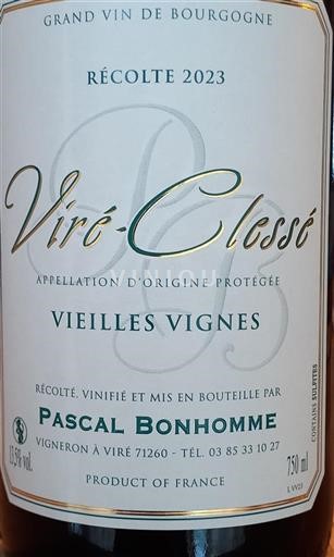 Burgundy Viré-clessé Nathalie & Pascal Bonhomme Vieilles Vignes 2023