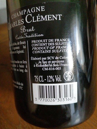 Champagne Charles Clément Tradition Icke årgångsbetecknad