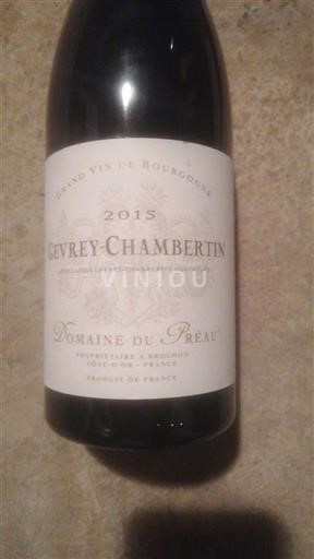Bourgogne Gevrey-chambertin Domaine Préau 2015