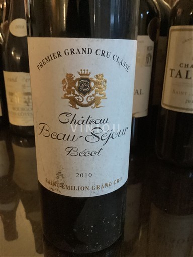 Bordeaux Saint-Émilion Grand Cru Premier Grand Cru Classé Château Beau-Séjour Bécot 2010