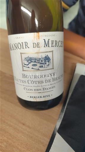 Burgundi Beaunen Ylämaat Domaine Manoir de Mercey Clos des Dames 2022