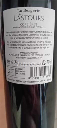 Languedoc Corbières La Bergerie de Lastours 2020