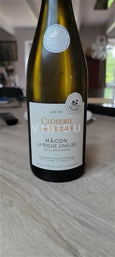 Bourgogne Mâcon et mâcon-villages Sylvaine & Alain Normand Vieilles Vignes 2018
