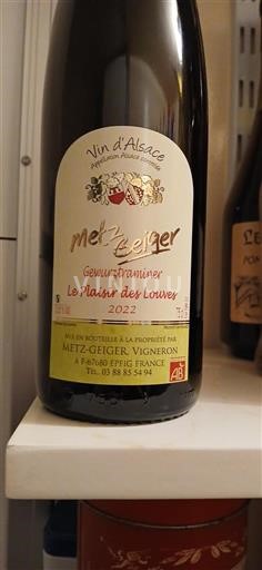 Alsazia Non specificato Metzgeiger Le Plaisir des Louves 2022