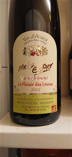 Alsace Metz-Geiger Le Plaisir des Louves 2022