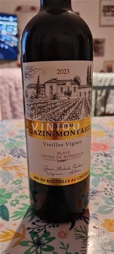 Burdeos Blaye-Côtes de Burdeos Château Gazinmontaigu Vieilles Vignes 2023