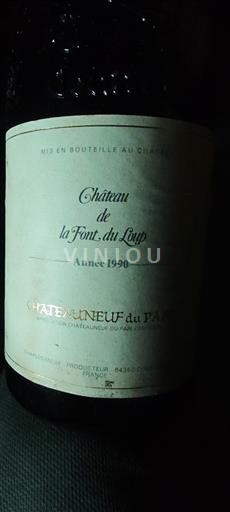 Rhônen laakso Châteauneuf-du-Pape Château La Font du Loup 1990