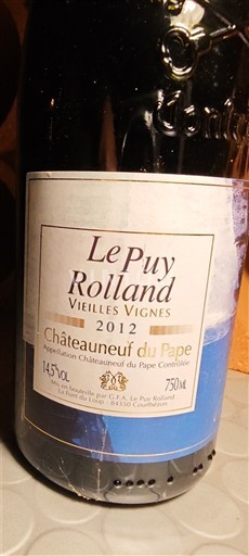 Valle del Ródano Châteauneuf-du-Pape. Le Puy Rolland Vieilles Vignes 2012