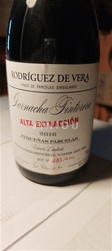 Castilla-La Mancha Không được chỉ định Rodríguez de Vera Garnacha Tintorera Alta Extracción 2016