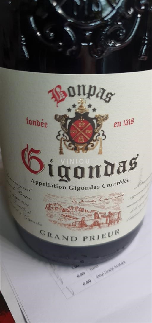 Thung lũng Rhône Gigondas Bonpas Grand Prieur 2023