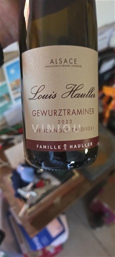 Alsacia Vendanges Tardives Louis Hauller Gewurztraminer Vendanges Tardives 2022