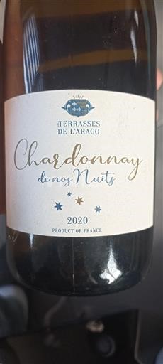 Languedoc ja Roussillon Katalonianrinteet Terrasses de l'Arago Chardonnay de nos Nuits 2020