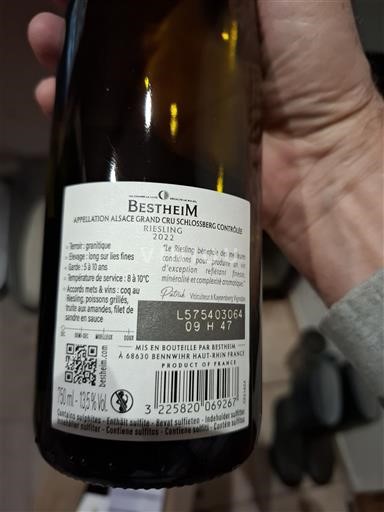 Alsace Riesling Grand Cru Bestheim Schlossberg 2022