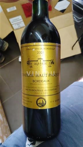 Burdeos Bordeaux Château Haut Pasquet 2001