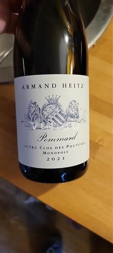 Borgoña Pommard Premier Cru Armand Heitz 1er Cru Clos des Poutures Monopole 2021