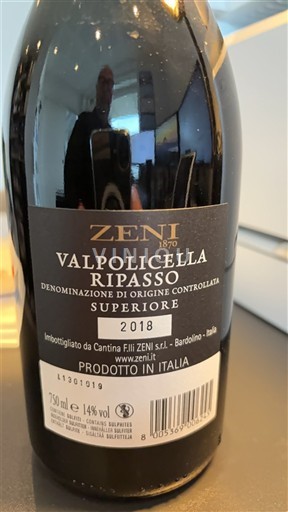 Veneto Non specificato Zeni Valpolicella Ripasso Superiore 2018