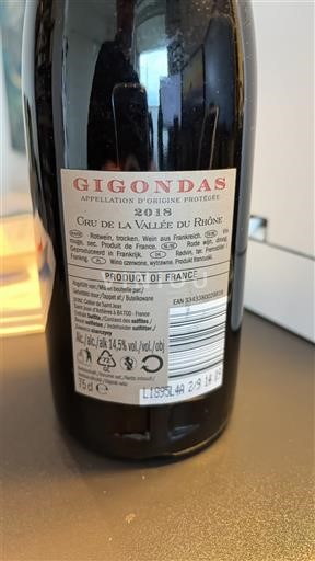 Rhônen laakso Gigondas Celier de saint jean 2018
