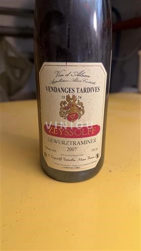 Alsacia Vendanges Tardives Zeyssolff Gewurztraminer 2007
