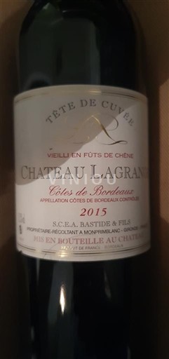 Bordeaux Côtes-de-Bordeaux Château Lagrange Tête de 2015