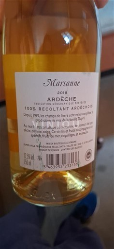 Alpe in reke Rona Ardeška. Domaine Dumas Marsanne 2018
