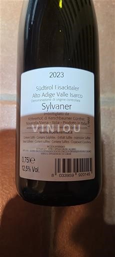 Trentino-Južna Tirolska Alto Adiže Dolina Isarco Köfererhof Sylvaner 2023