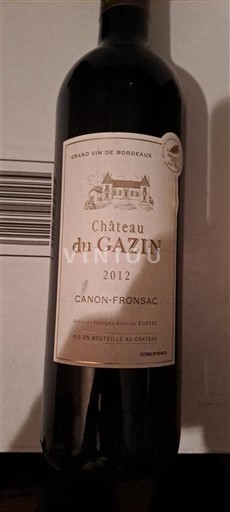 Bordeaux Canon-Fronsac Château Gazin 2012