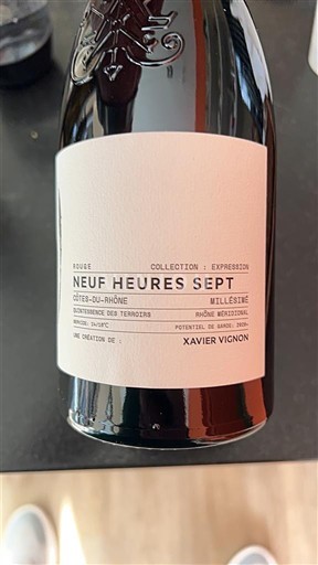 Rhônedalen Côtes du Rhône Xavier Vignon Neuf Heures Sept Icke årgångsbetecknad