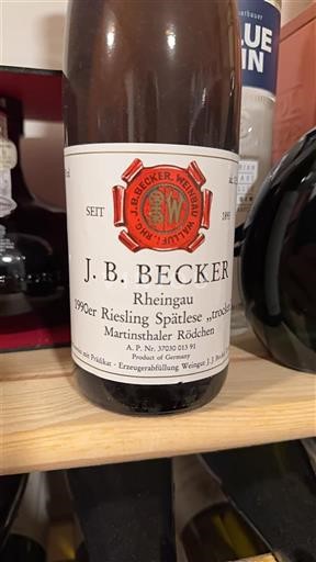 Rheingau J. B. Becker Riesling Spätlese trocken Martinsthaler Röderchen 1990
