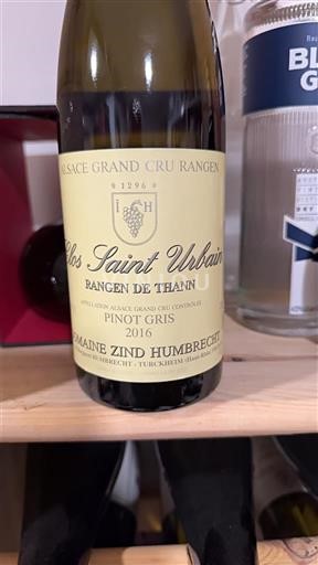 Alsace Grand Cru Domaine Zind Humbrecht Clos Saint Urbain 2016