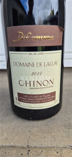 Loire Valley Chinon Domaine Lallay Dilemme 2011