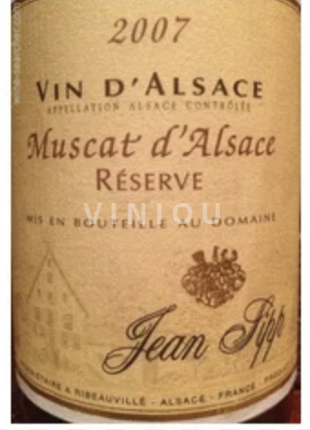 Alsace Muscat Domaine Jean Sipp Réserve 2005