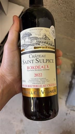 Bordeaux Château Saint Sulpice Vieilles Vignes 2022