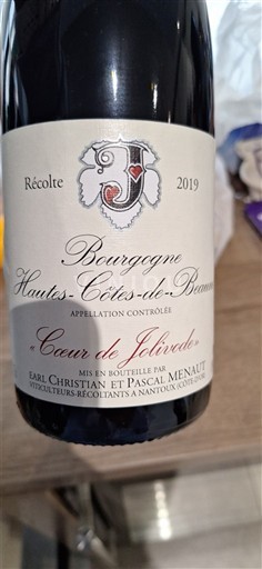 Bourgogne Hautes Côtes de Beaune Premier Cru EARL Christian et Pascal Menaut Cœur de Jolivarde 2019