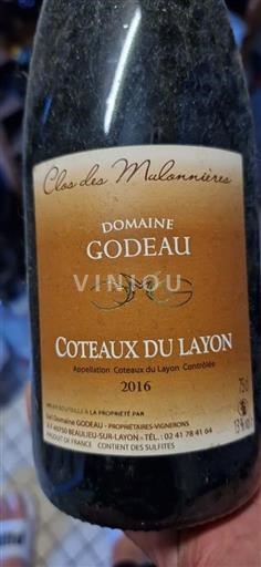 Thung lũng sông Loire Coteaux-du-layon Domaine Godeau Clos des Mulannières 2016