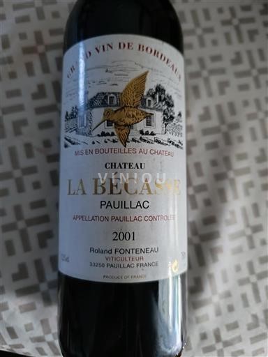 Bordeaux Pauillac Château La Bécasse 2001