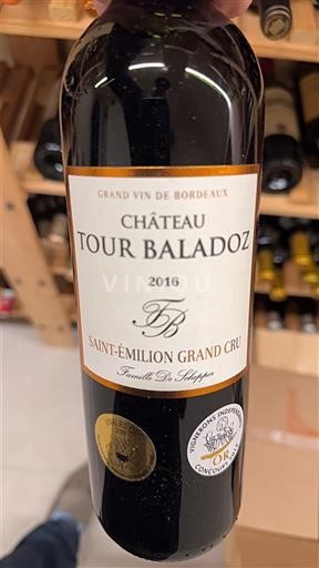 Burdeos Saint-Émilion Gran Cru Grand Cru Château Tour Baladoz 2016