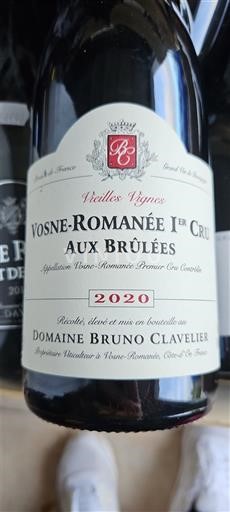 Burgundi Vosne-Romanée Premier Cru Domaine Bruno Clavelier Vieilles Vignes Aux Brûlées 2020