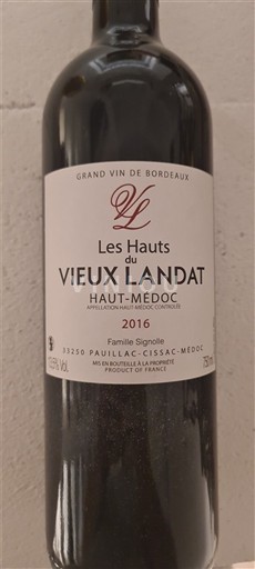 Burdeos Haut-Médoc Vieux Landat Les Hauts du Vieux Landat 2016