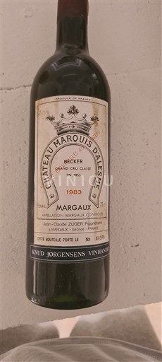 Bordeaux Margaux Château Marquis Alesme 1983