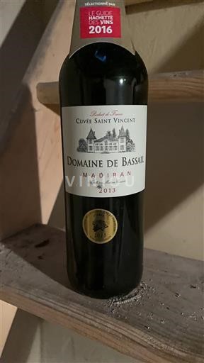 Sud-Ouest Madiran Domaine Bassail Saint Vincent 2013