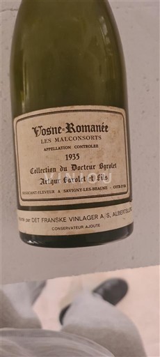 Borgoña Vosne-romanée Arthur Barolet et Fils Les Malconsorts 1935