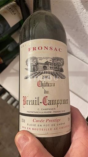 Bordeaux Fronsac Château Breuil-Campaner Prestige 2002
