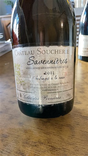 Thung lũng sông Loire Savennières Château Soucherie Clos des Perrières 2013