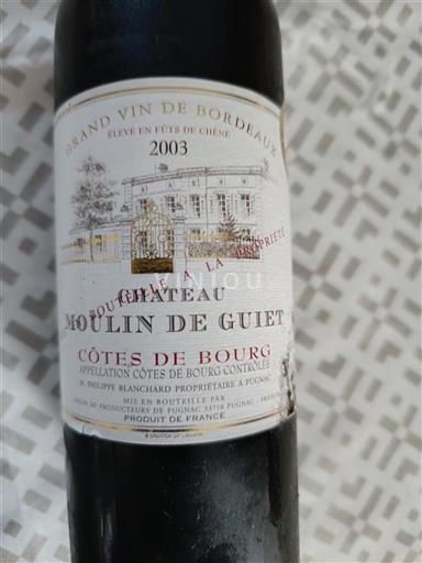 Burdeos Côtes-de-bourg Château Moulin de Guiet 2003