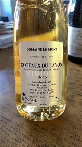 Vallée de la Loire Coteaux-du-layon Domaine Le Mont 2018