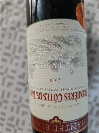 Bordeaux Ni doloceno Chantet Blanc 2007