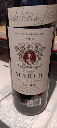 Bordéus Médoc Cru Bourgeois Château Mareil 2016
